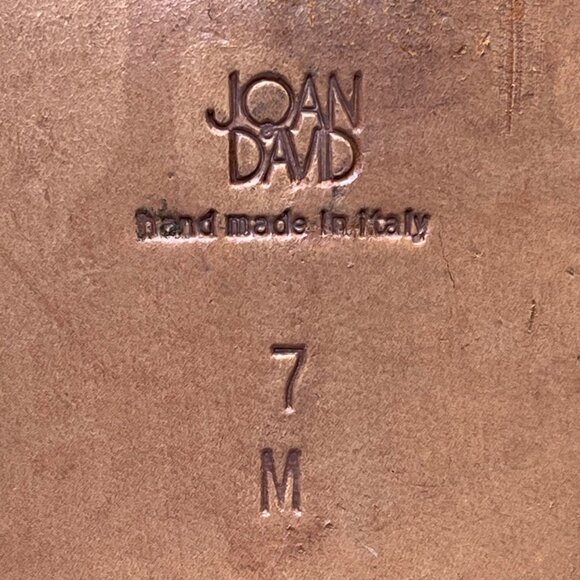 Vintage Joan David Women’s Tan/Brown Leather & Fabric Striped Low-Heel Flats Sz - Picture 6 of 8